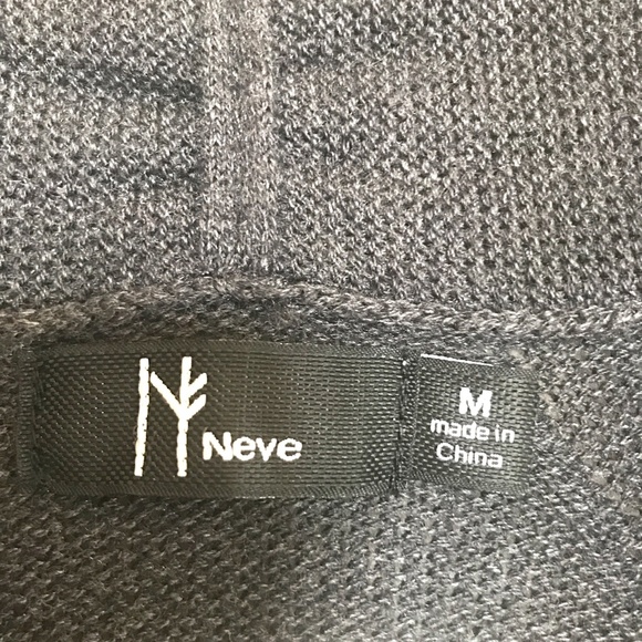 Neve Long Charcoal Cardigan with Lace Detail - Picture 5 of 8